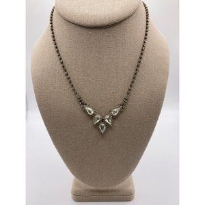 Vintage wedding necklace | Elegant rhinestone drop statement necklace